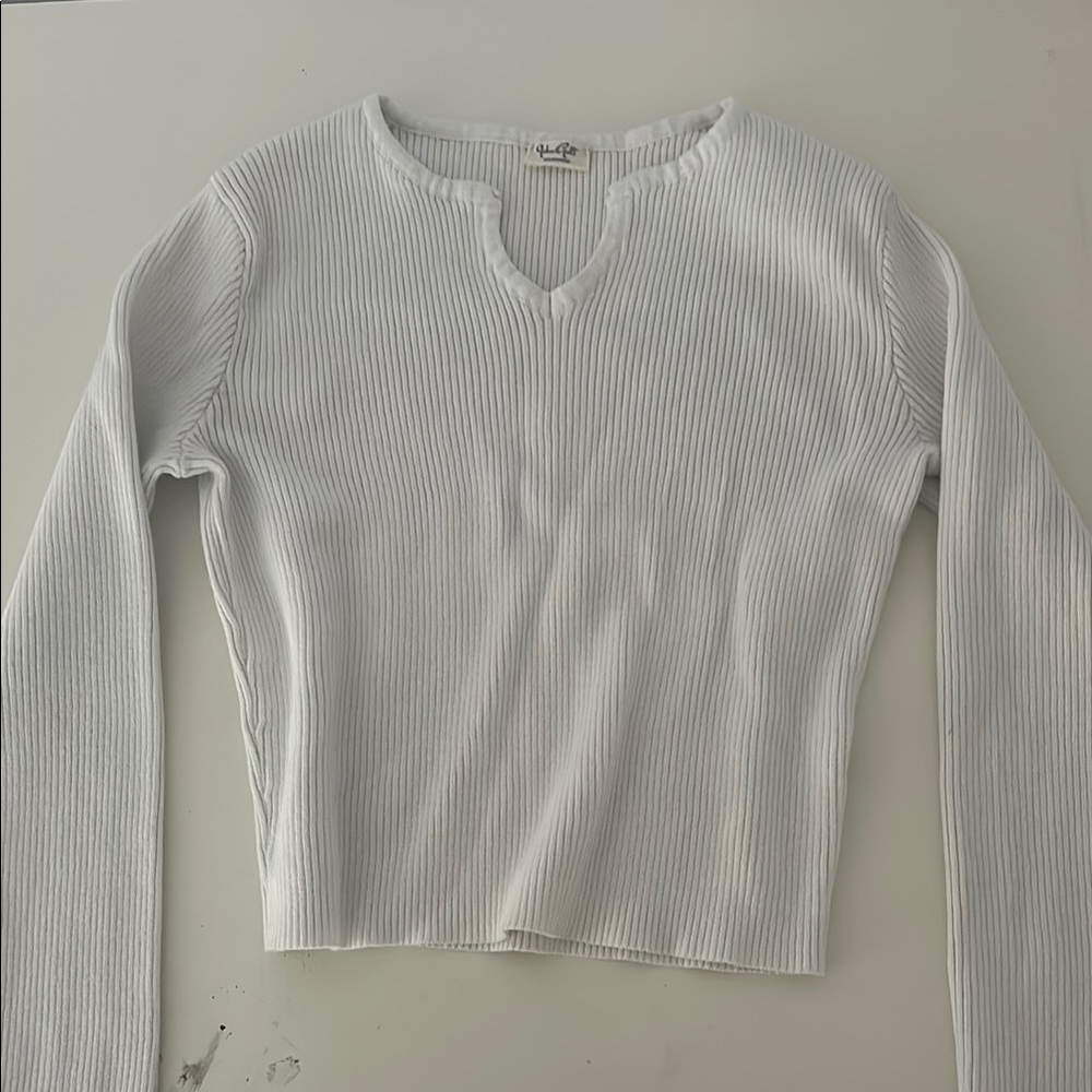 White Brandy Cropped Sweater
